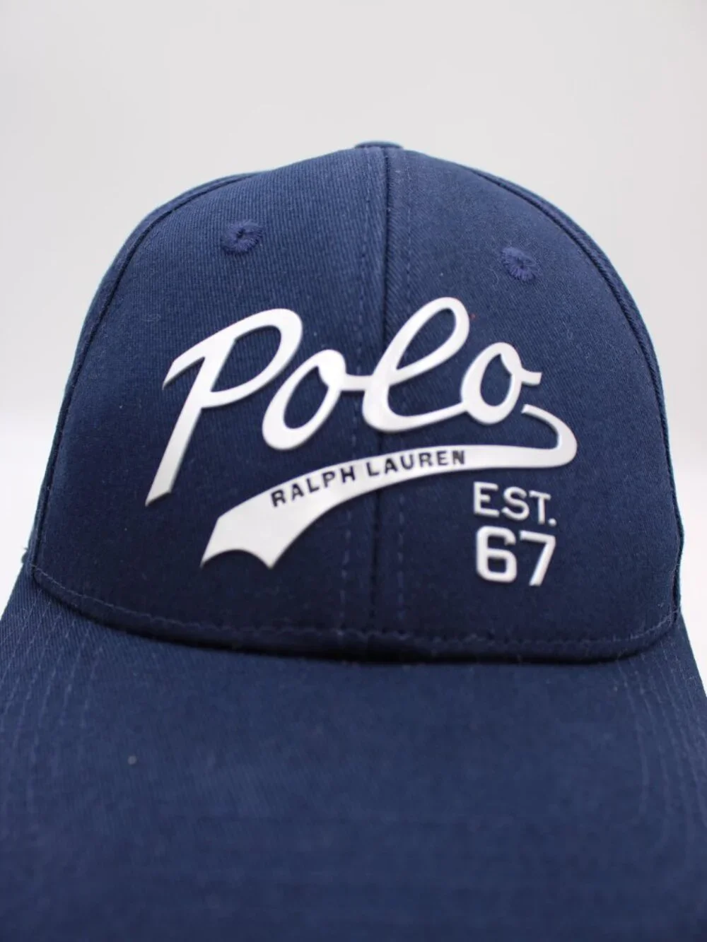 Polo Ralph Lauren Fragrance Est 67 Snapback Hat Cap Navy Blue Silver One Size